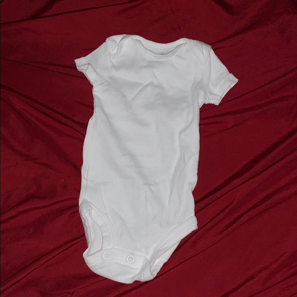 White shirt sleeve t-shirt onesie